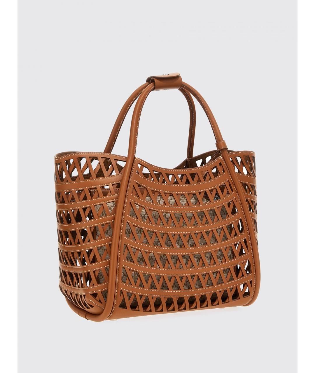 MAX MARA Коричневая кожаная сумка тоут, фото 2