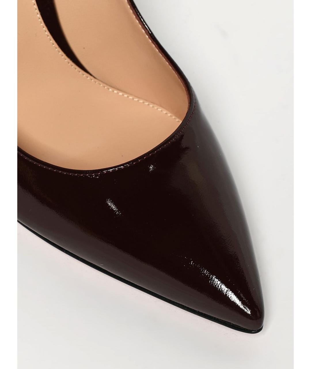 GIANVITO ROSSI Бордовые кожаные туфли, фото 4