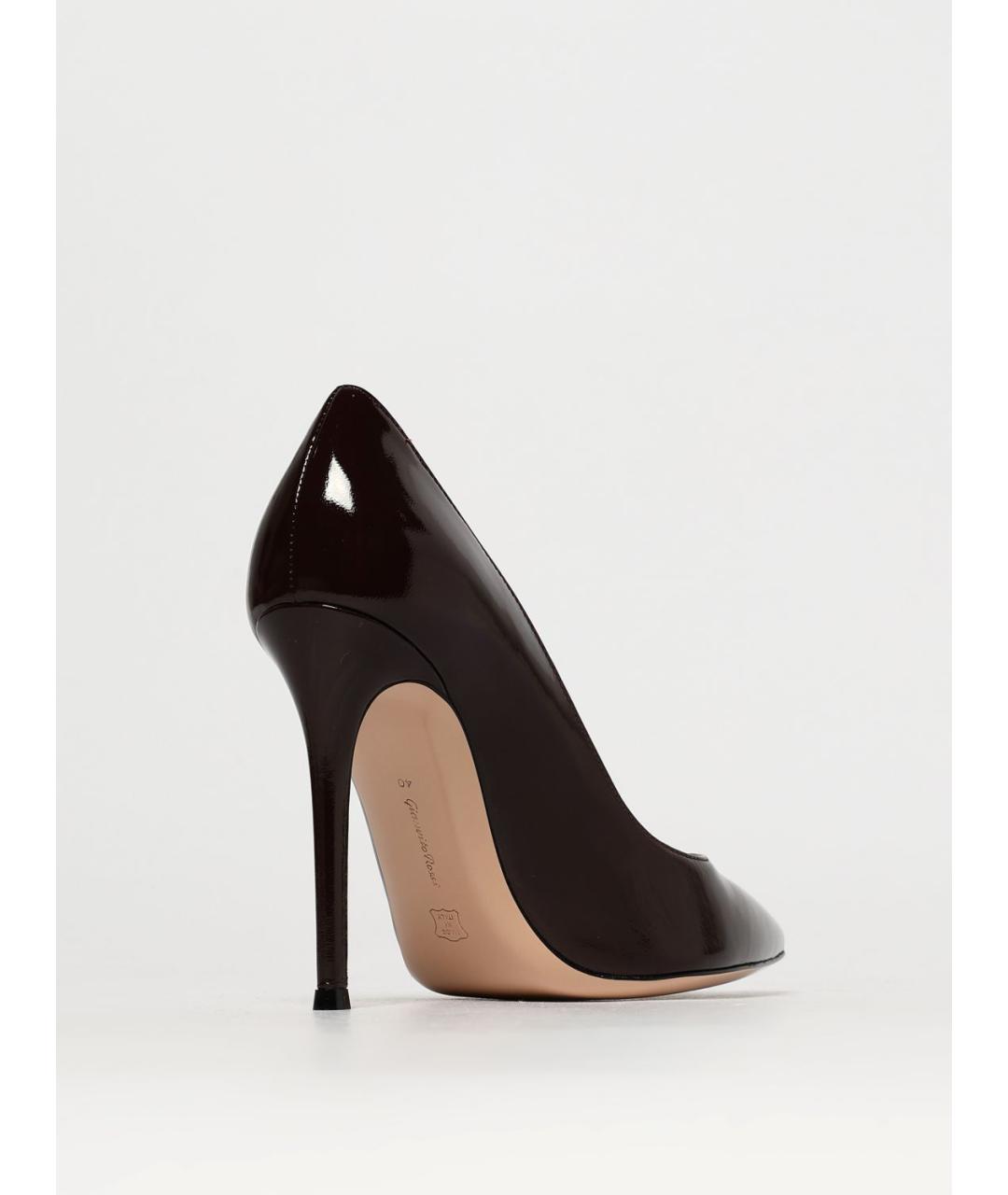 GIANVITO ROSSI Бордовые кожаные туфли, фото 3