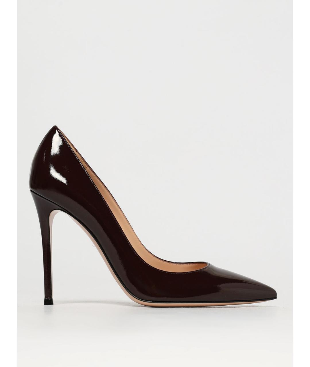 GIANVITO ROSSI Бордовые кожаные туфли, фото 5