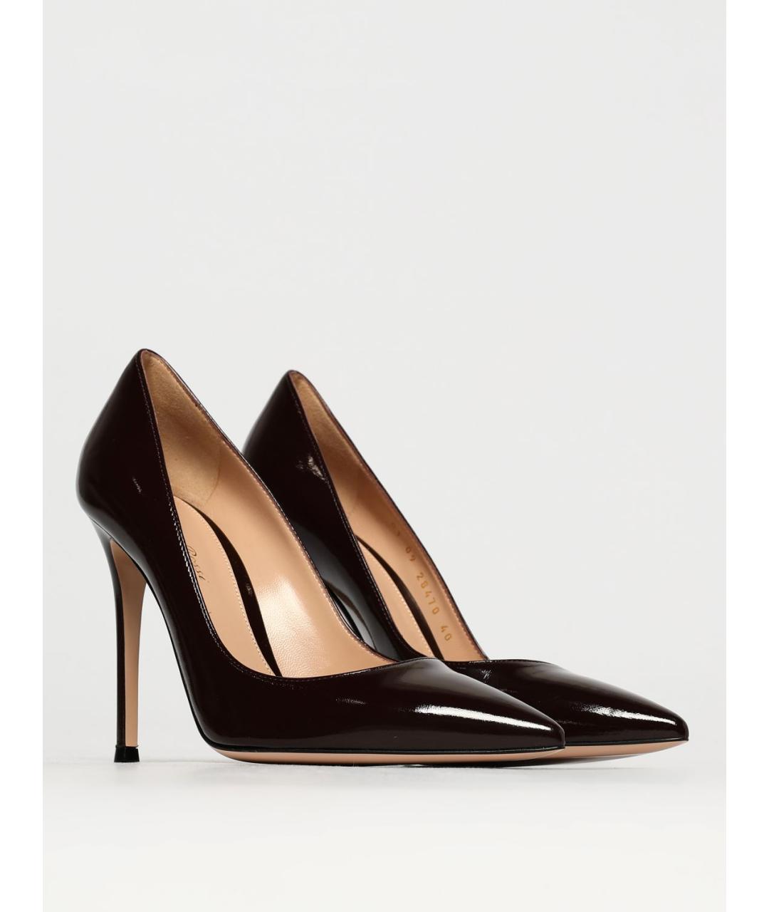GIANVITO ROSSI Бордовые кожаные туфли, фото 2