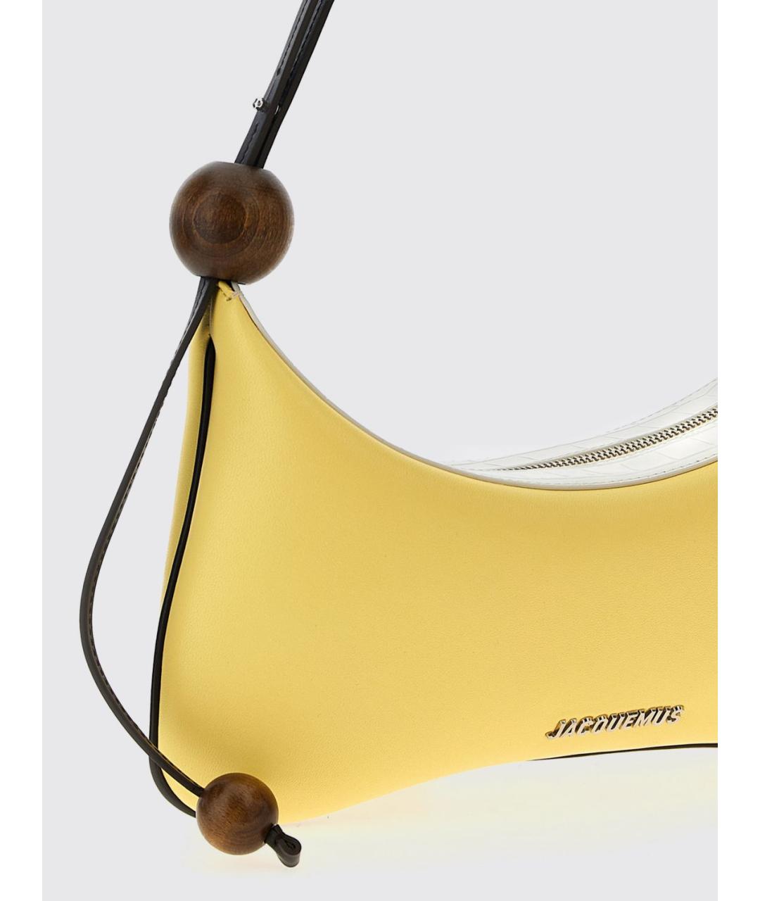 JACQUEMUS Желтая кожаная сумка через плечо, фото 3