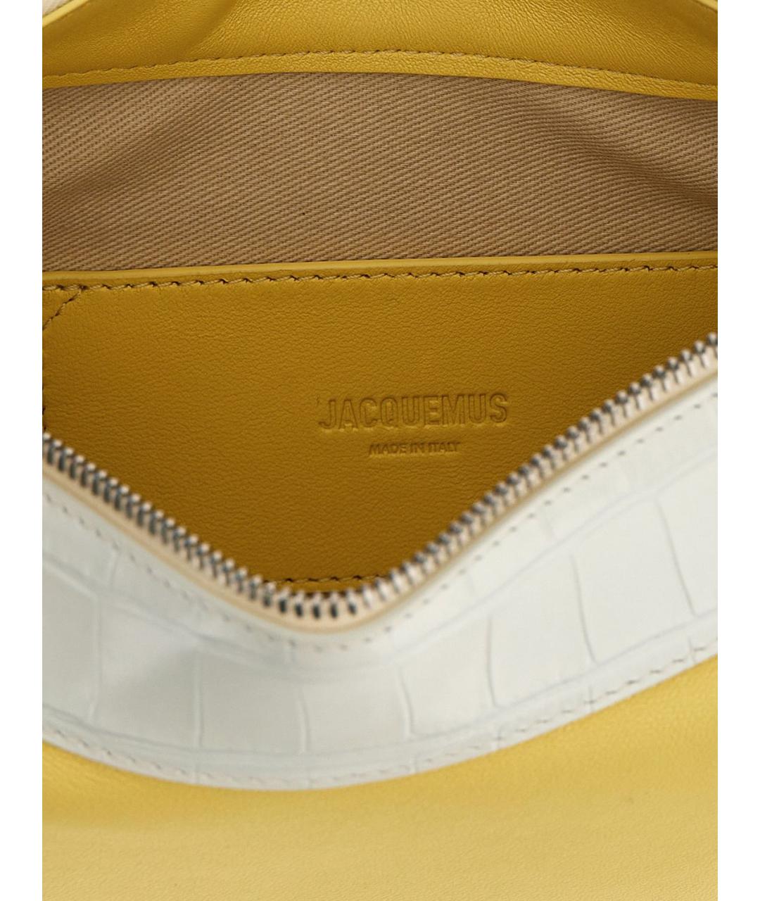 JACQUEMUS Желтая кожаная сумка через плечо, фото 4