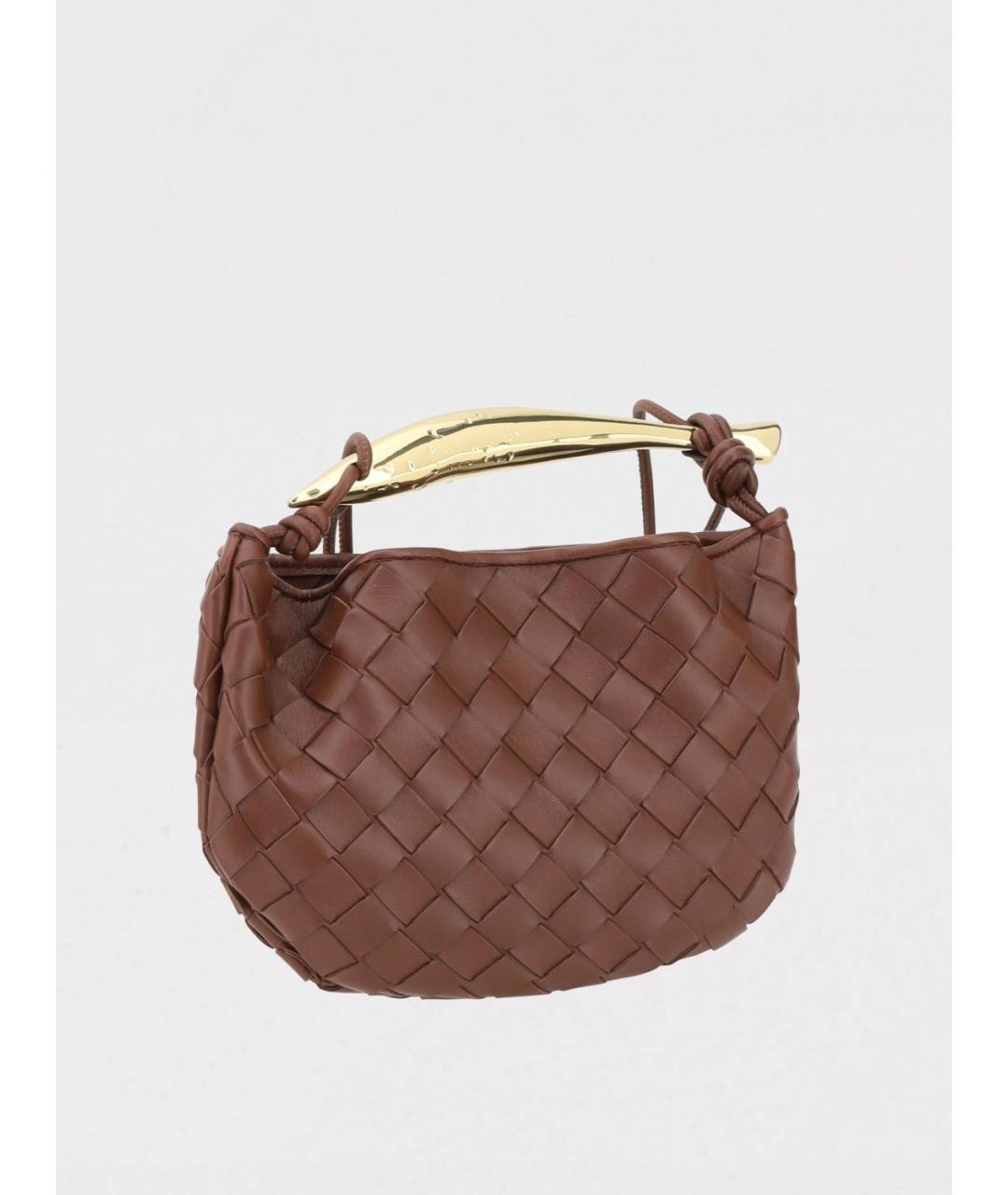 BOTTEGA VENETA Коричневая кожаная сумка с короткими ручками, фото 2