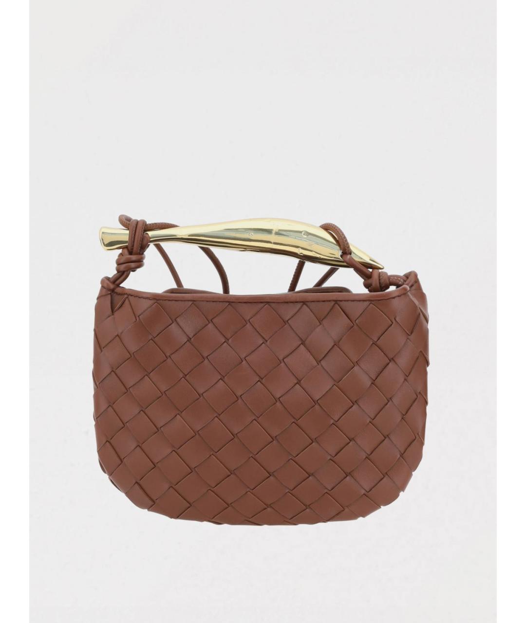 BOTTEGA VENETA Коричневая кожаная сумка с короткими ручками, фото 4