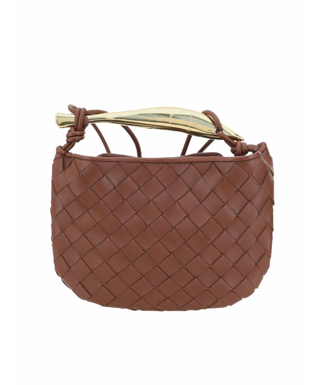 BOTTEGA VENETA Коричневая кожаная сумка с короткими ручками, фото 1