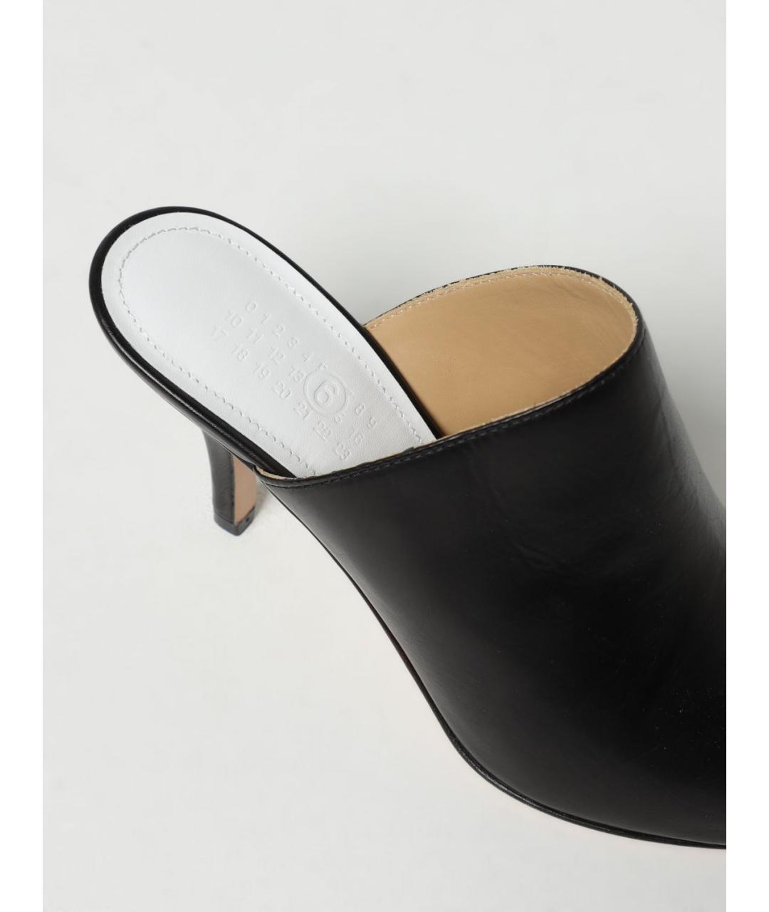 MM6 MAISON MARGIELA Черные кожаные мюли, фото 4