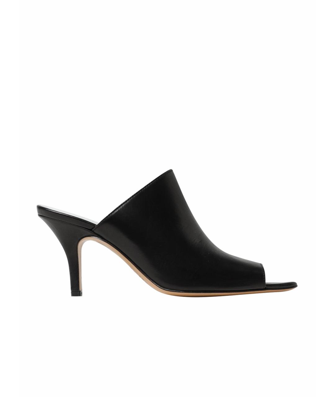 MM6 MAISON MARGIELA Черные кожаные мюли, фото 1
