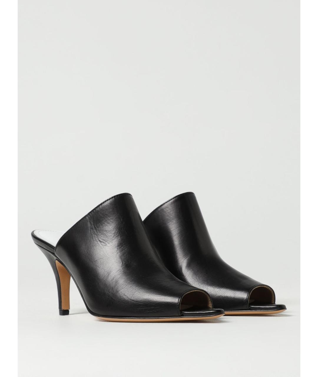 MM6 MAISON MARGIELA Черные кожаные мюли, фото 2