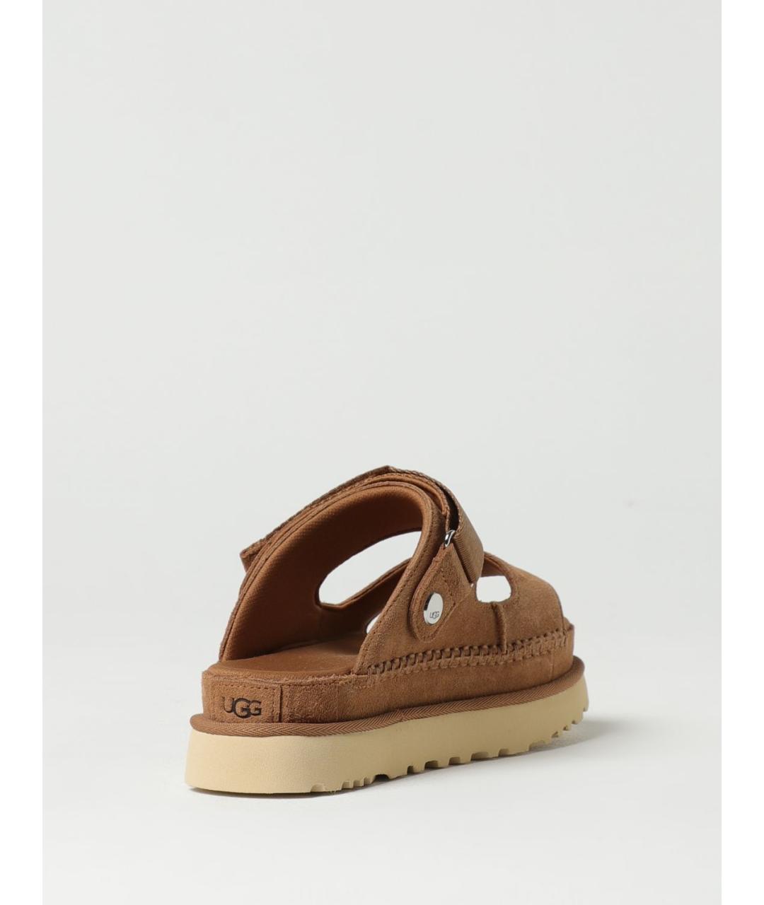 UGG AUSTRALIA Коричневые нубуковые шлепанцы, фото 3