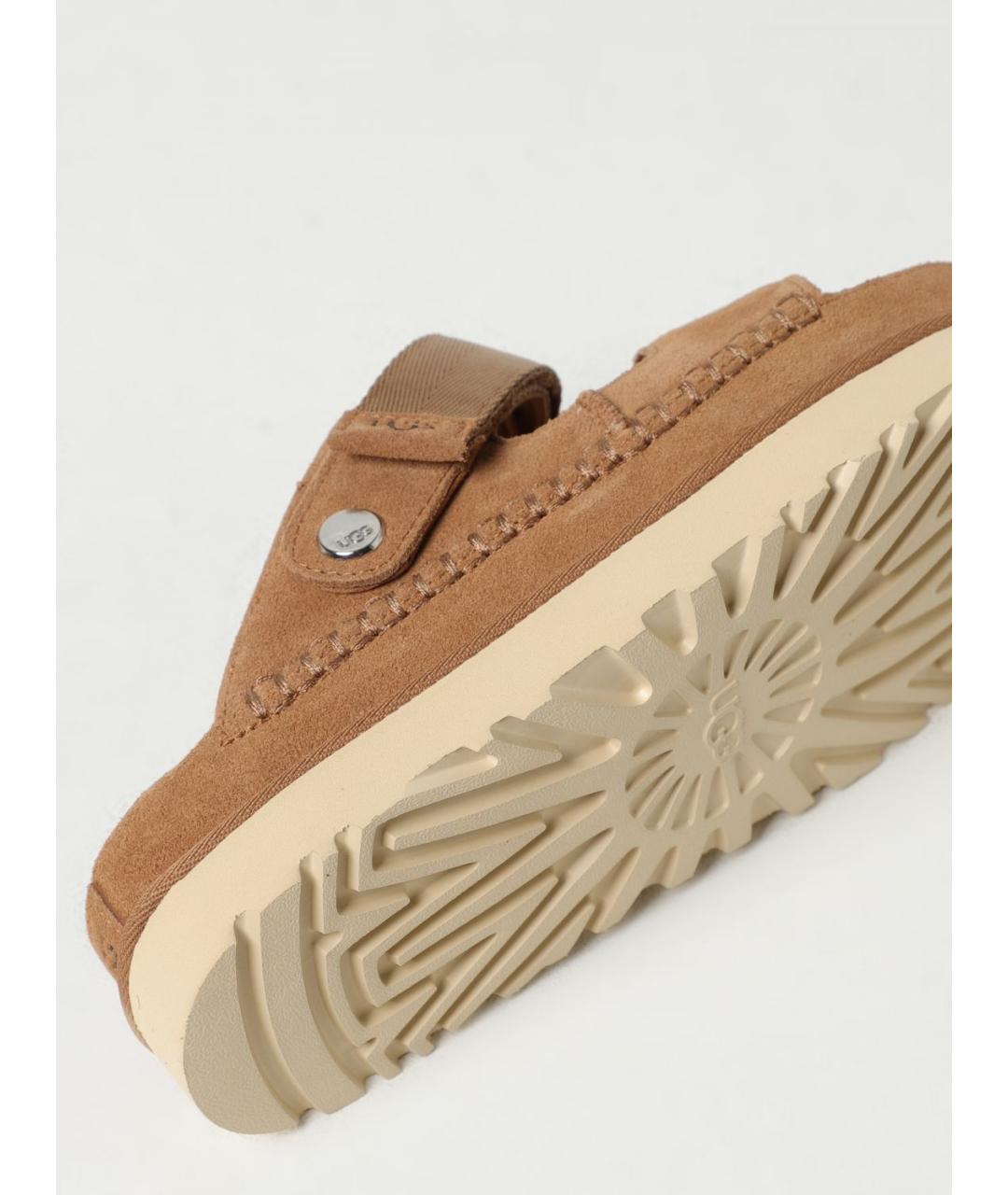 UGG AUSTRALIA Коричневые нубуковые шлепанцы, фото 4