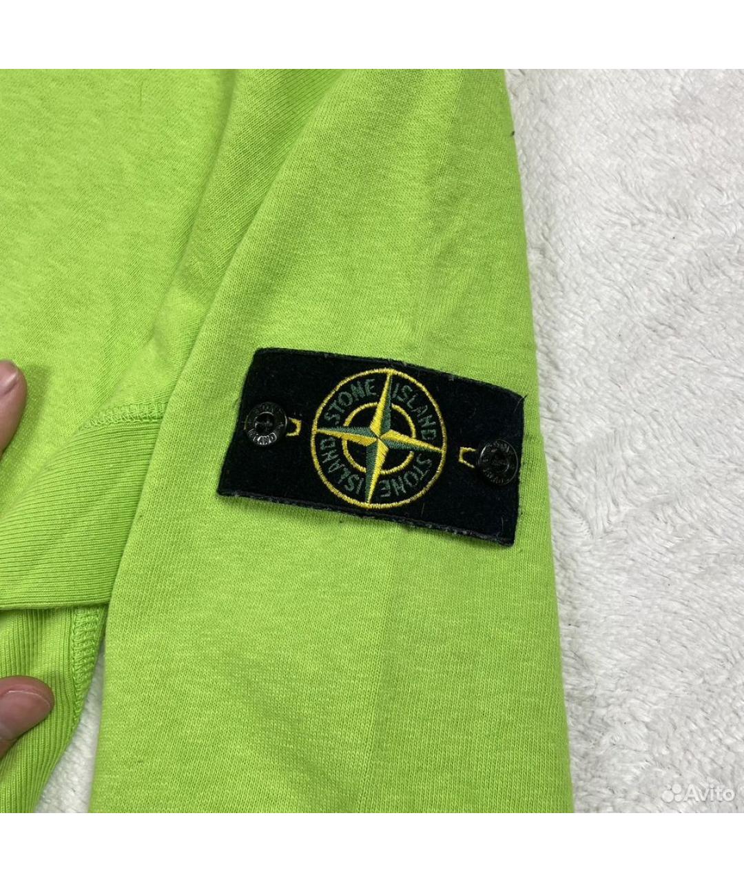 STONE ISLAND Салатовый хлопковый джемпер / свитер, фото 8
