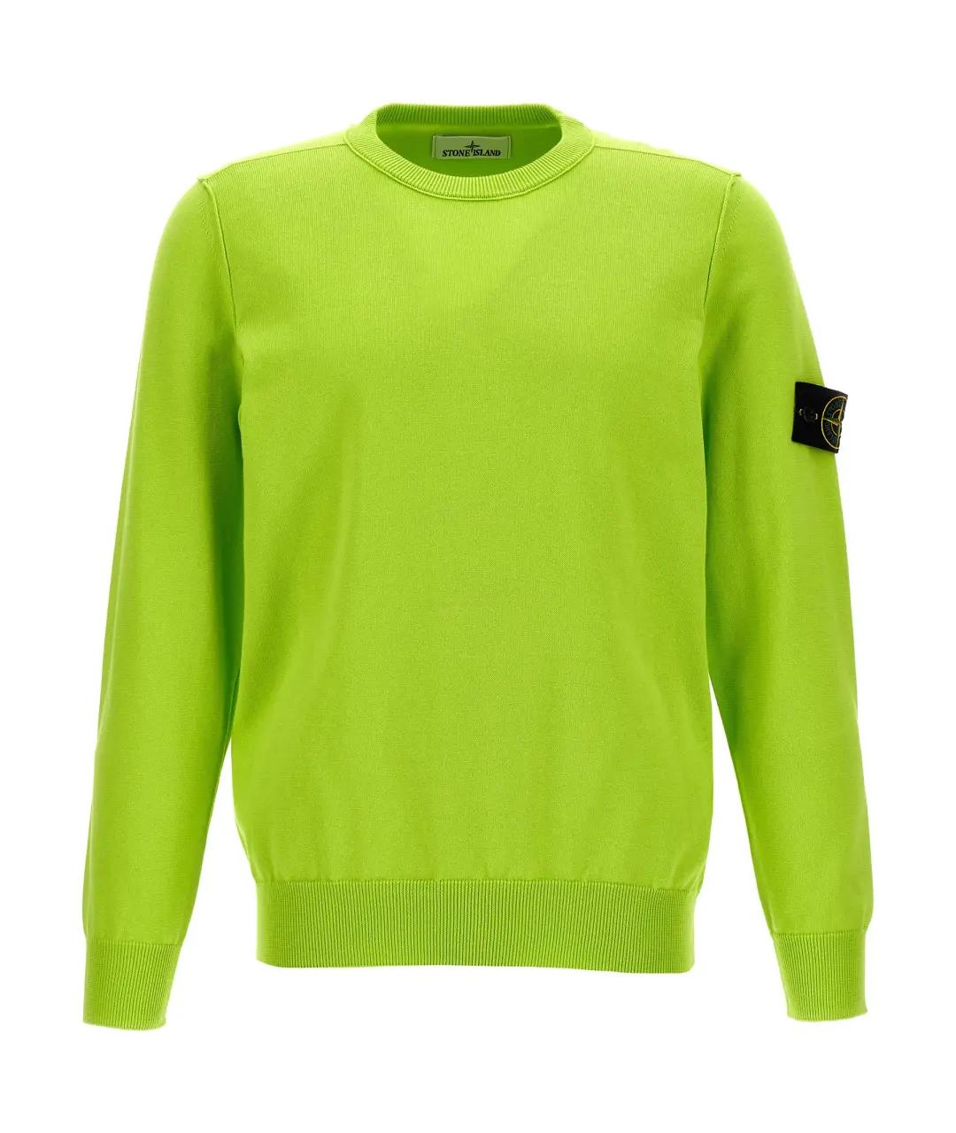 STONE ISLAND Салатовый хлопковый джемпер / свитер, фото 1