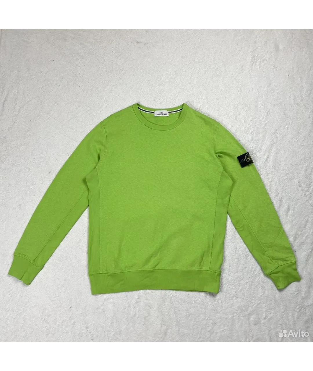 STONE ISLAND Салатовый хлопковый джемпер / свитер, фото 2
