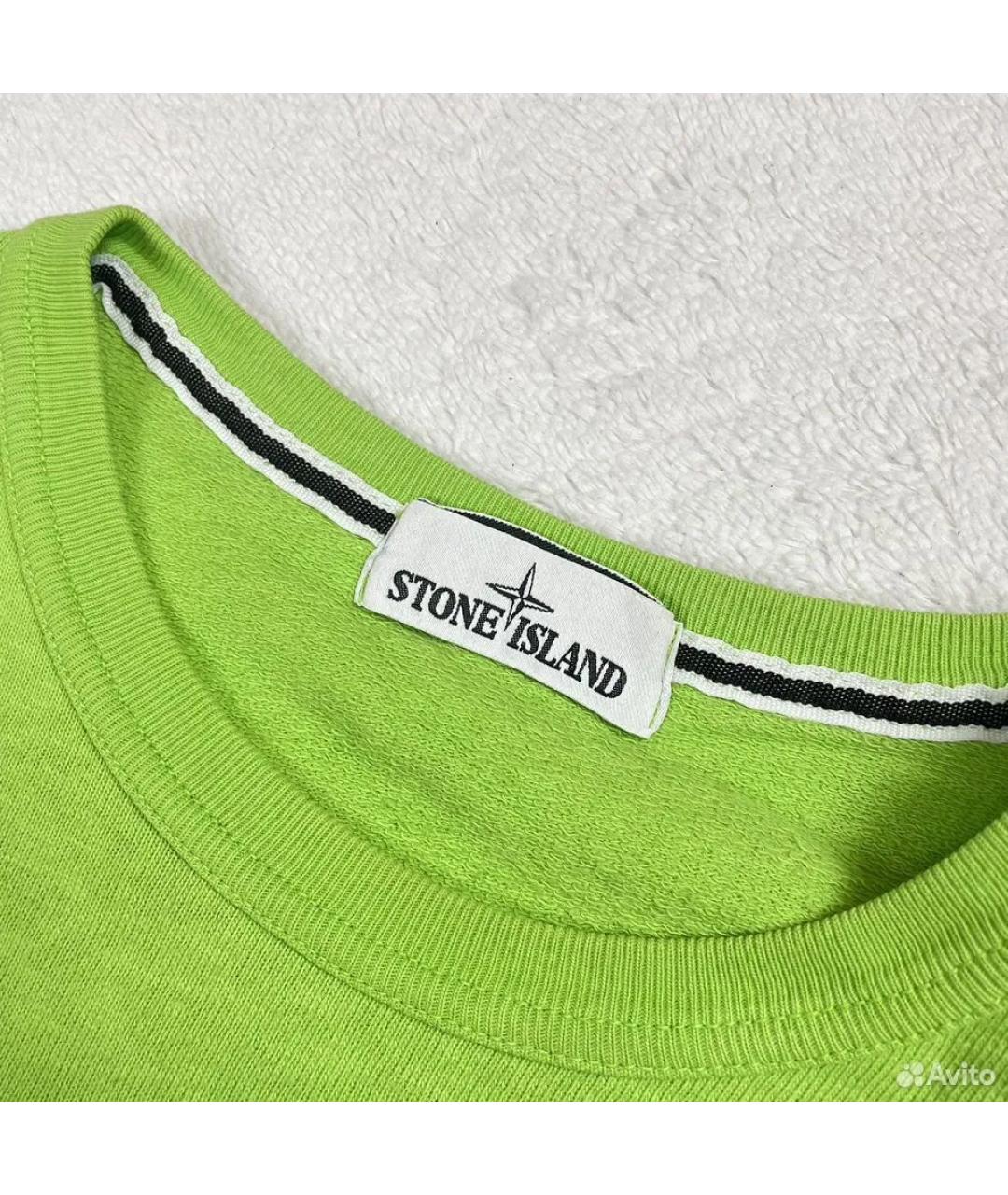 STONE ISLAND Салатовый хлопковый джемпер / свитер, фото 4