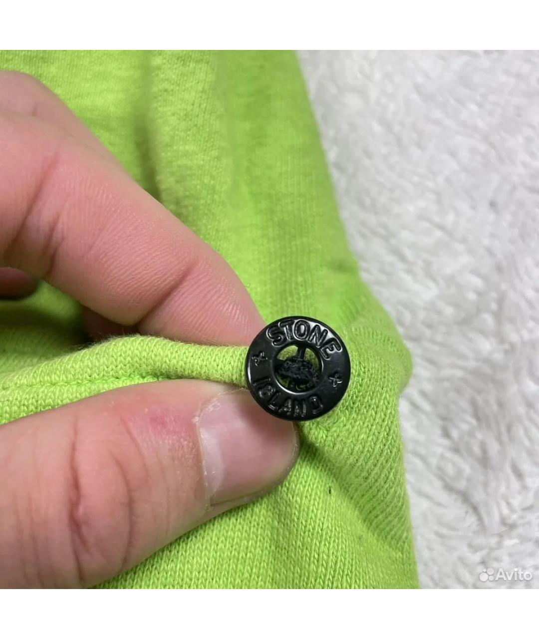STONE ISLAND Салатовый хлопковый джемпер / свитер, фото 9