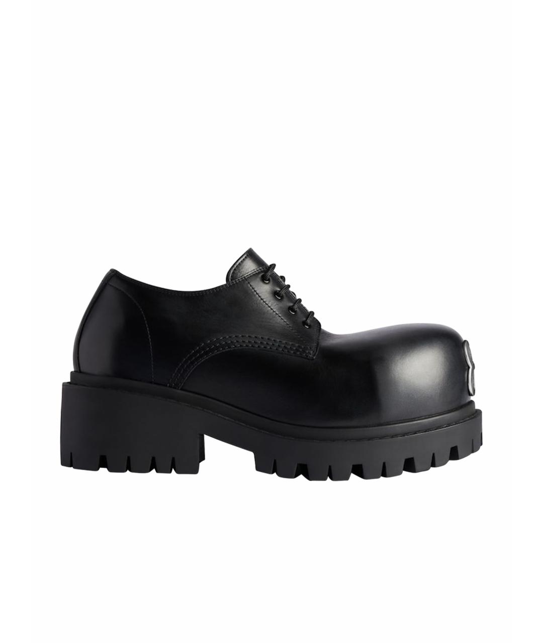 BALENCIAGA Черные кожаные туфли, фото 1
