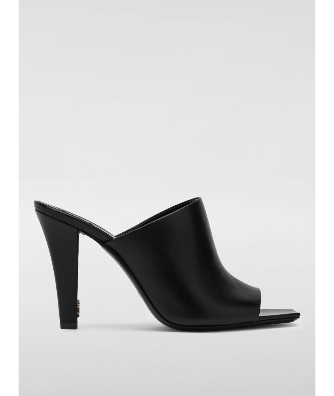 SAINT LAURENT Черные кожаные мюли, фото 4