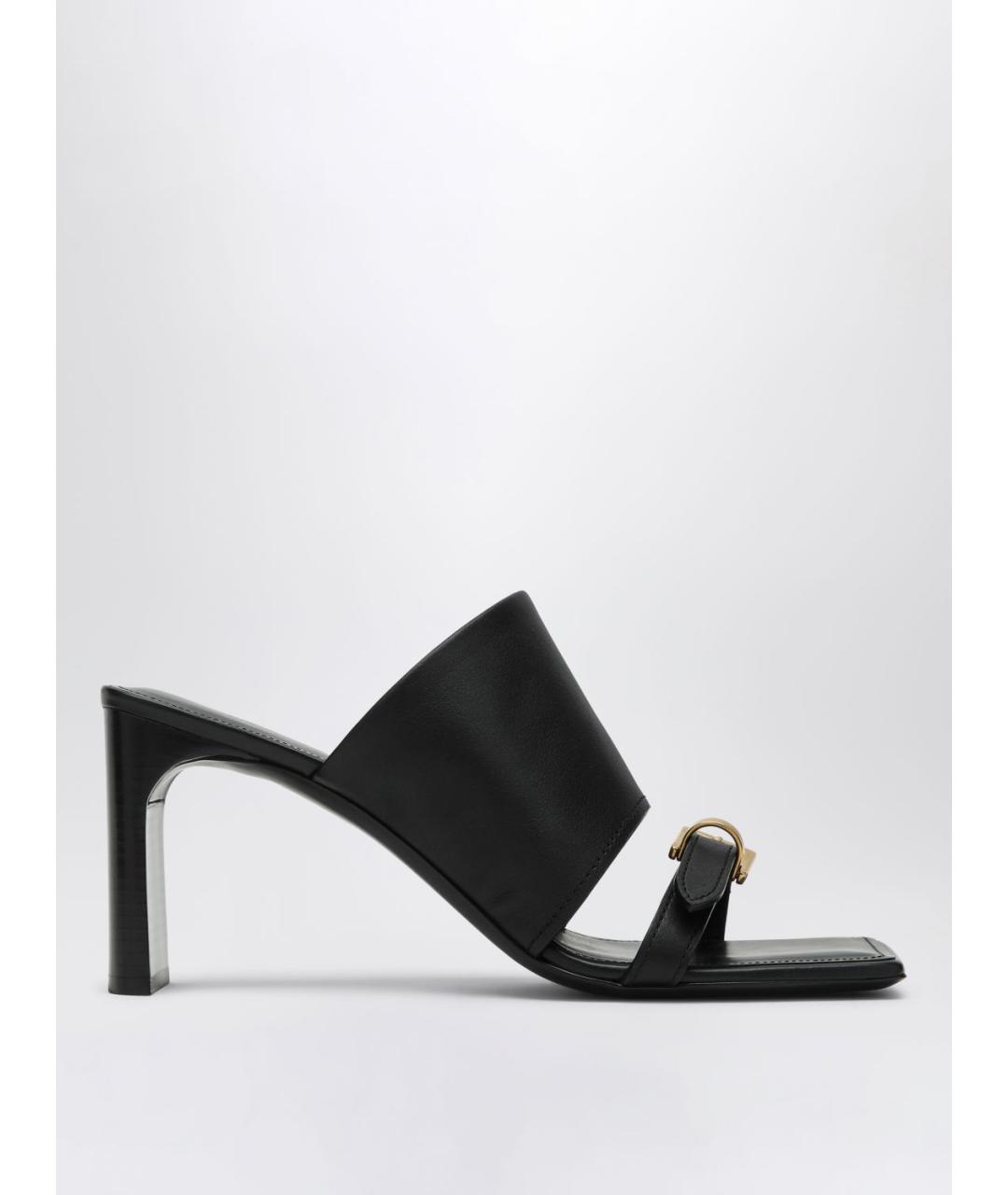 BALENCIAGA Черные кожаные мюли, фото 4