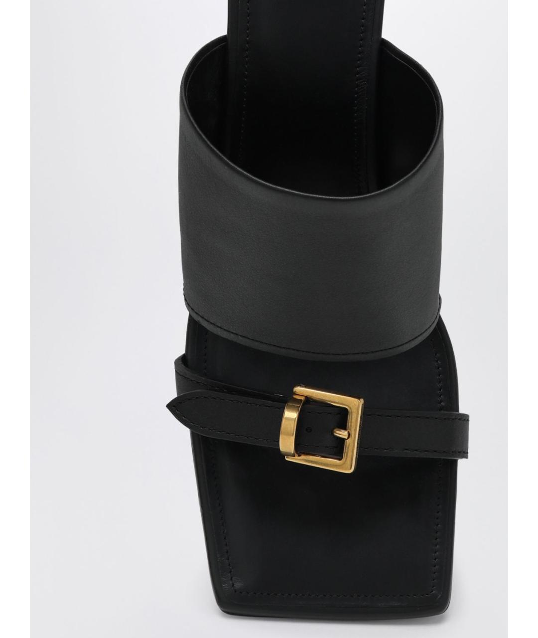 BALENCIAGA Черные кожаные мюли, фото 3