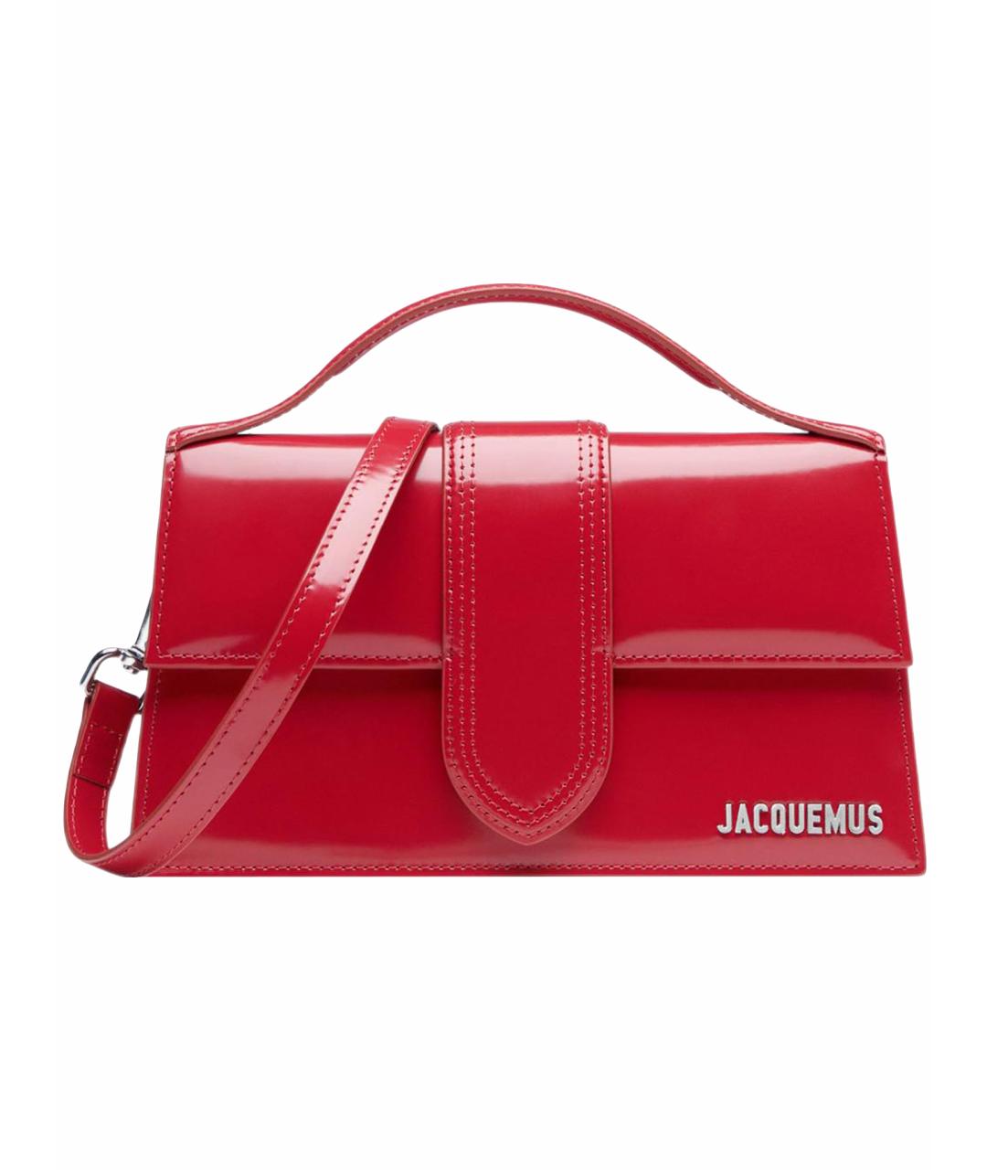 JACQUEMUS Красная сумка через плечо из лакированной кожи, фото 1