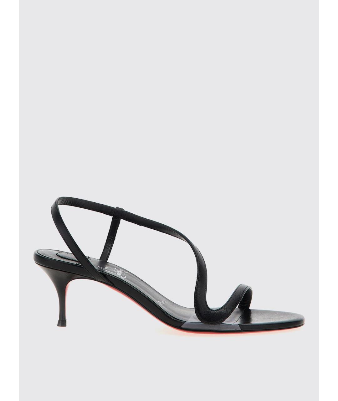 CHRISTIAN LOUBOUTIN Черные кожаные босоножки, фото 5