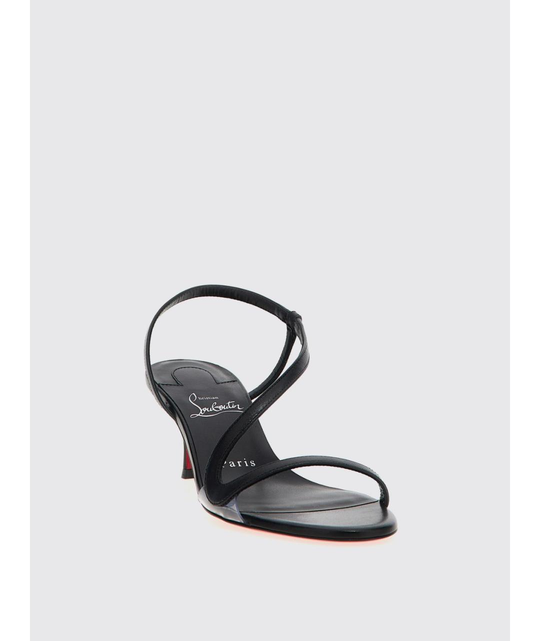 CHRISTIAN LOUBOUTIN Черные кожаные босоножки, фото 2