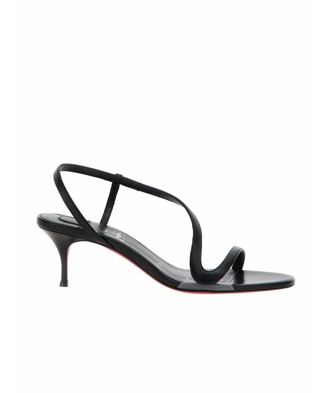CHRISTIAN LOUBOUTIN Черные кожаные босоножки, фото 1
