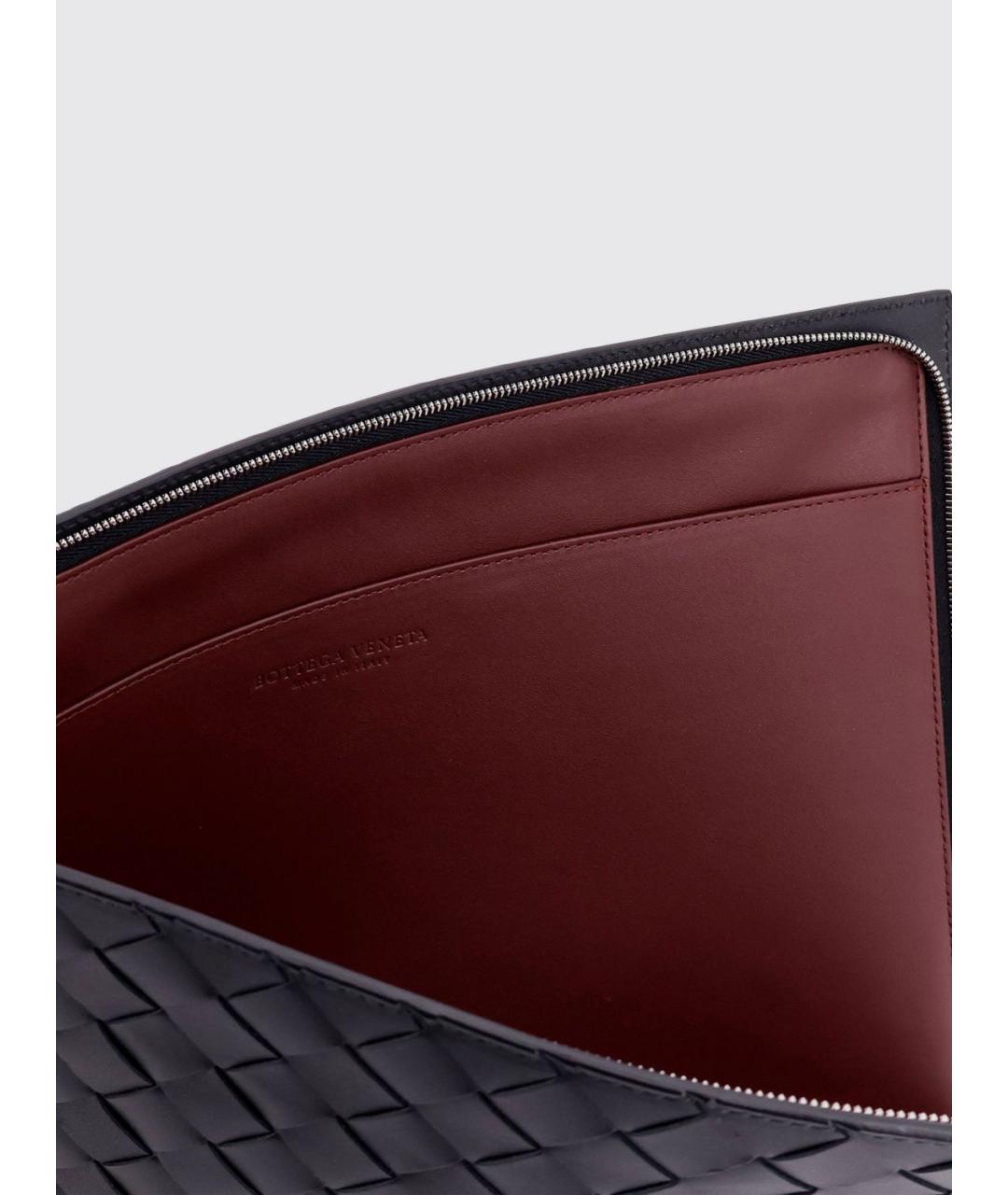 BOTTEGA VENETA Черная кожаная папка для документов, фото 3