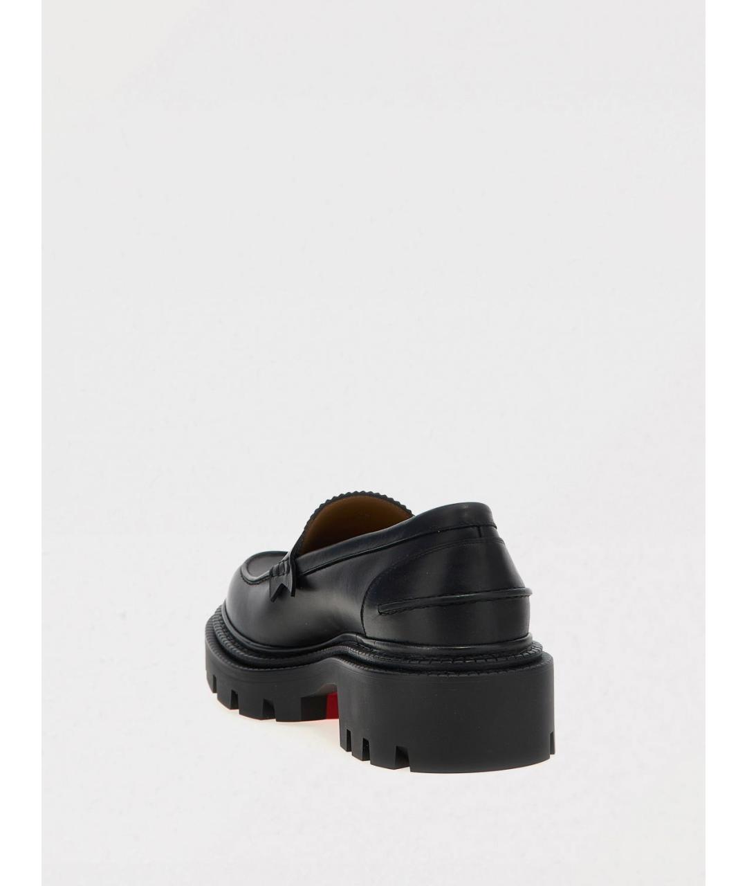 CHRISTIAN LOUBOUTIN Черные кожаные лоферы, фото 3