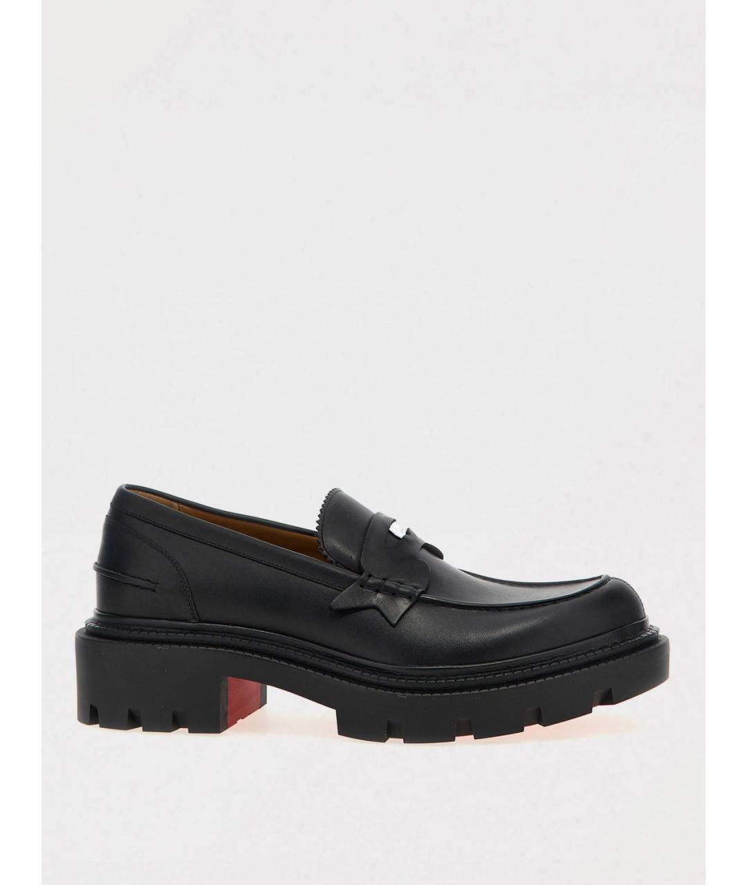 CHRISTIAN LOUBOUTIN Черные кожаные лоферы, фото 5