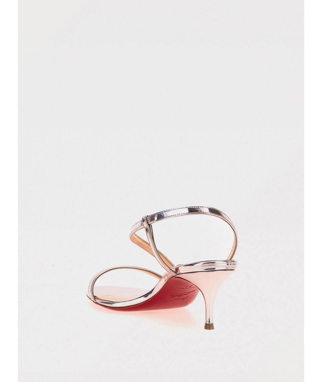 CHRISTIAN LOUBOUTIN Розовые кожаные босоножки, фото 3