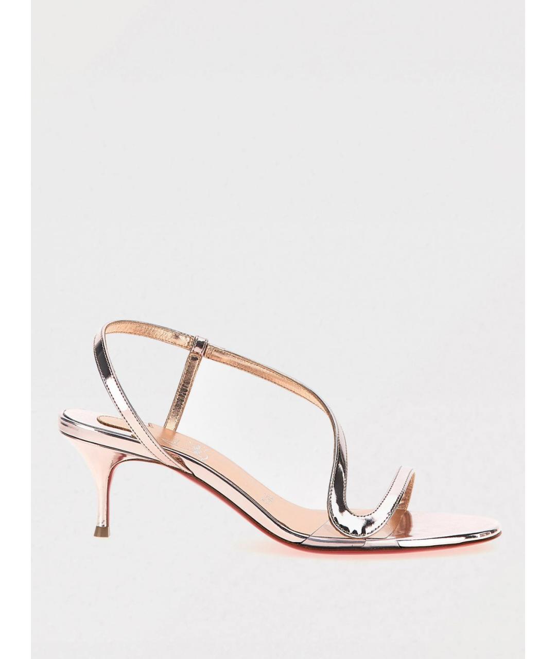 CHRISTIAN LOUBOUTIN Розовые кожаные босоножки, фото 5