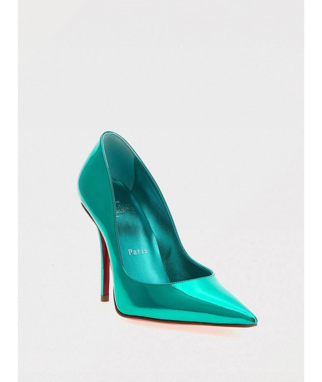 CHRISTIAN LOUBOUTIN Бирюзовые туфли из лакированной кожи, фото 2