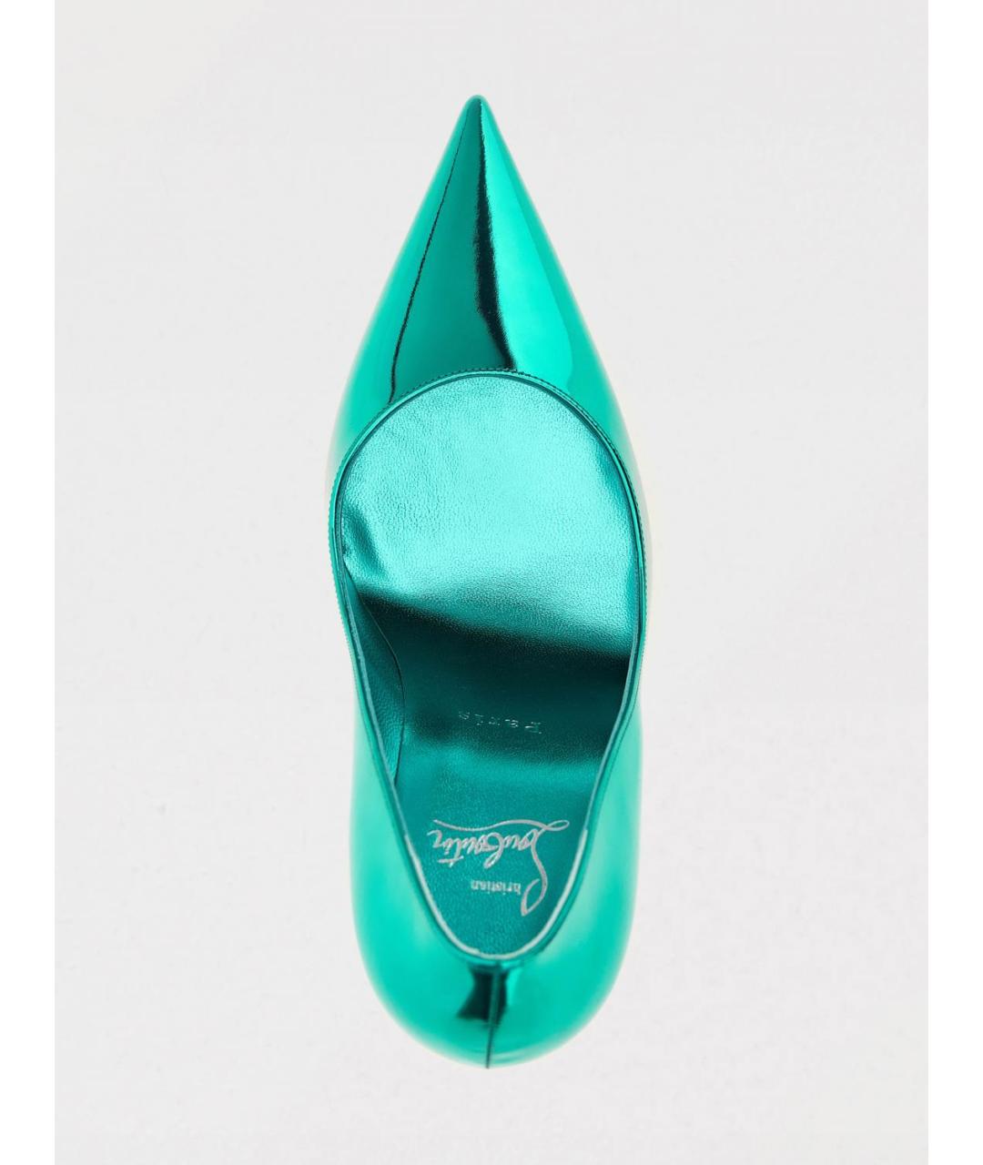 CHRISTIAN LOUBOUTIN Бирюзовые туфли из лакированной кожи, фото 4
