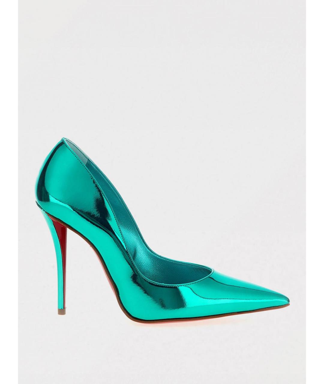 CHRISTIAN LOUBOUTIN Бирюзовые туфли из лакированной кожи, фото 5