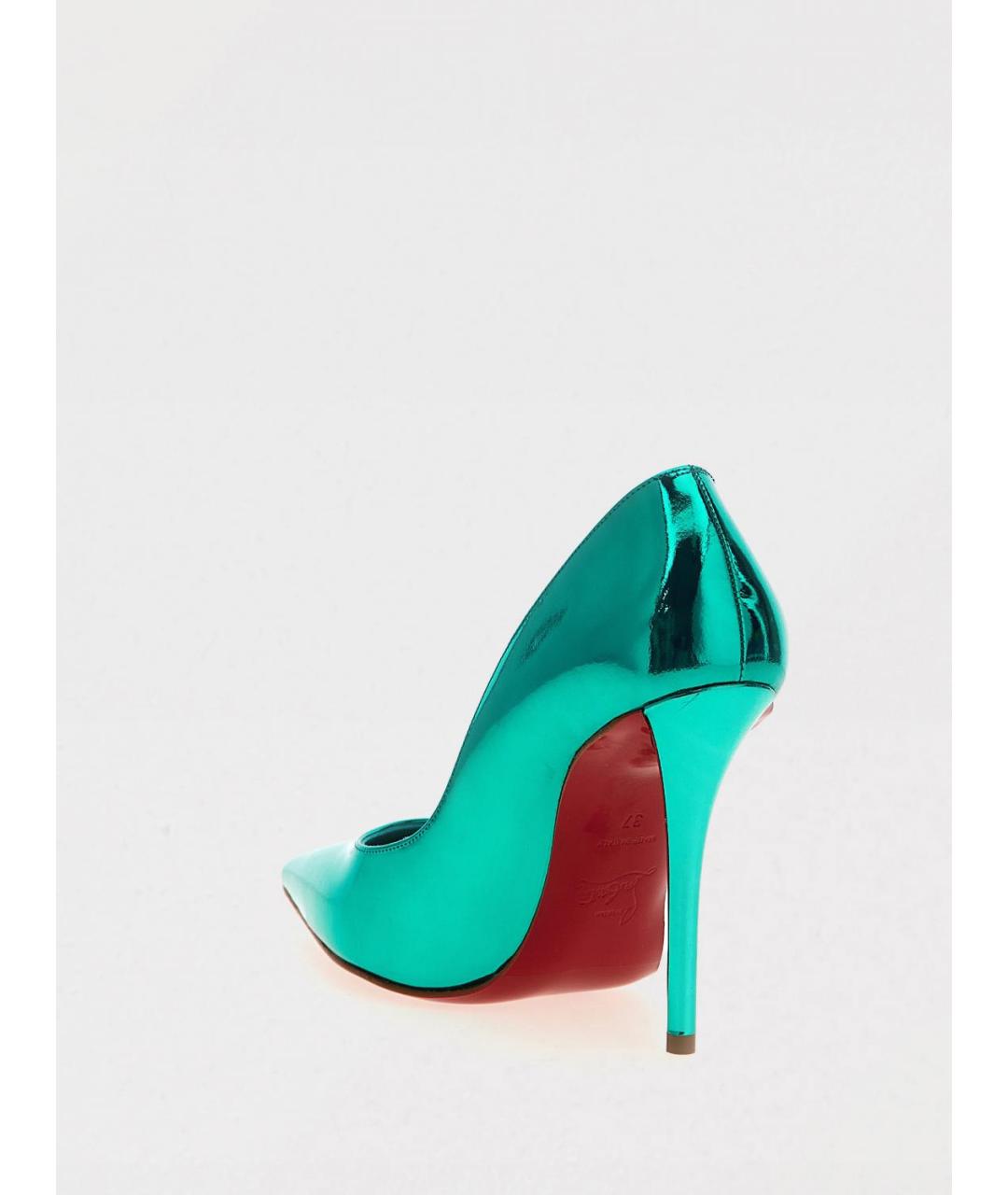 CHRISTIAN LOUBOUTIN Бирюзовые туфли из лакированной кожи, фото 3