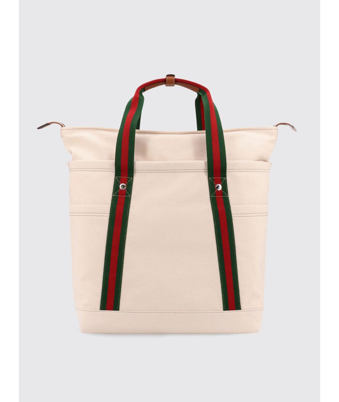 GUCCI Бежевая тканевая сумка тоут, фото 2