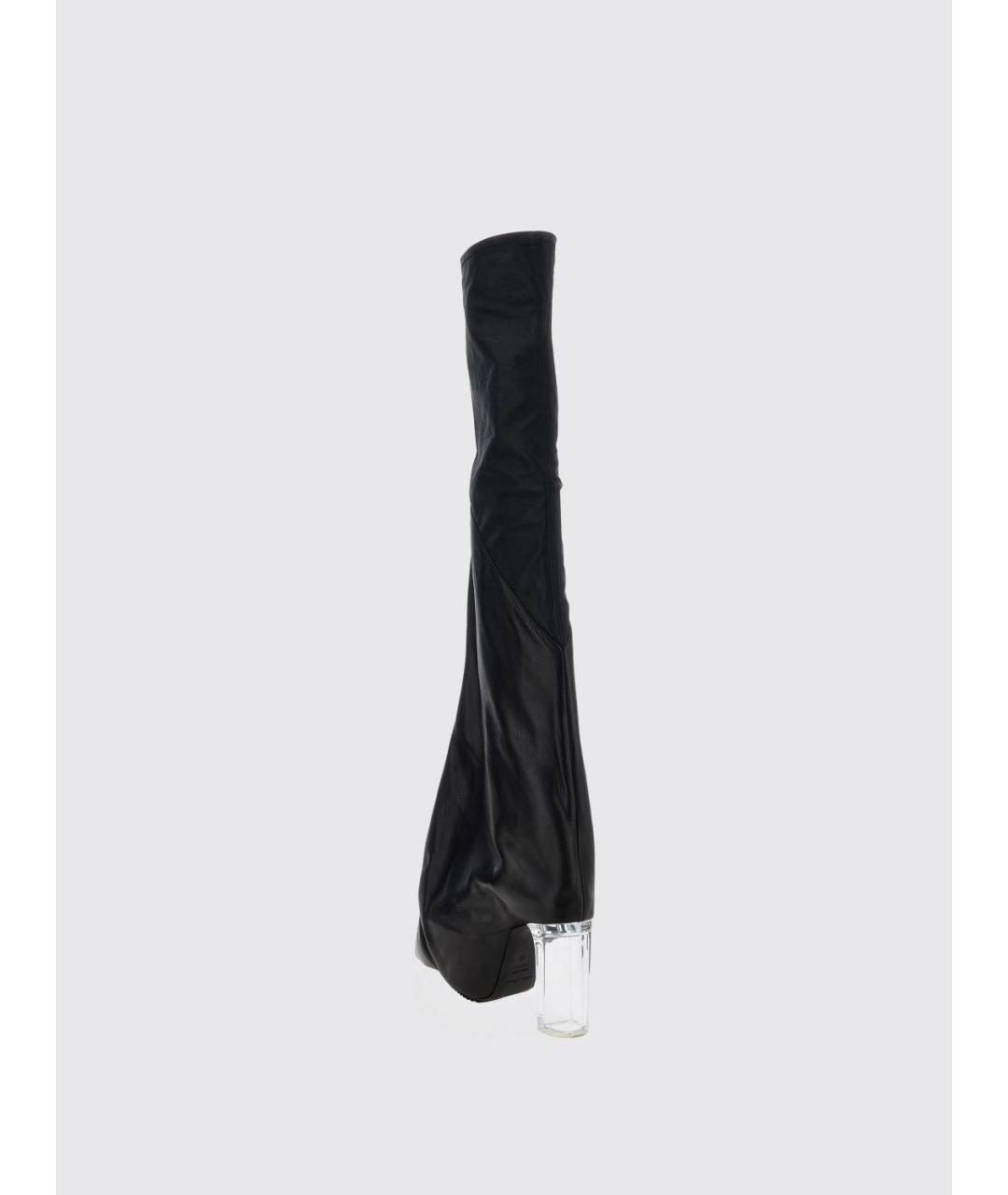 RICK OWENS Черные кожаные сапоги, фото 3