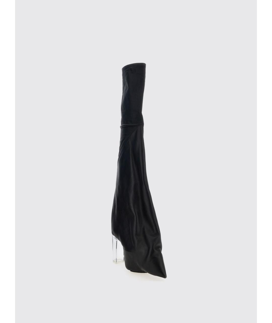 RICK OWENS Черные кожаные сапоги, фото 2