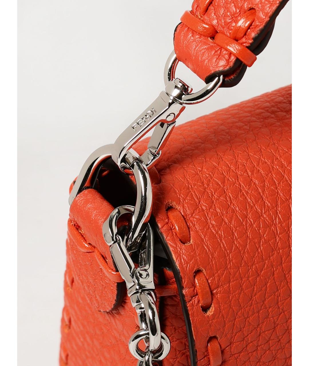 FENDI Оранжевая кожаная сумка через плечо, фото 4