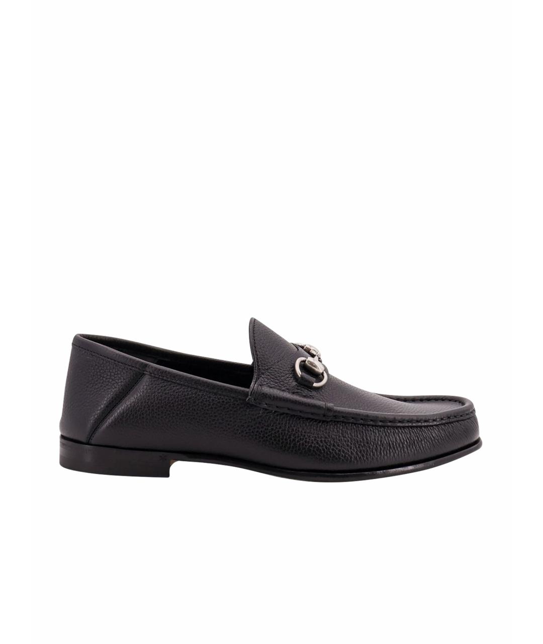 GUCCI Черные кожаные лоферы, фото 1