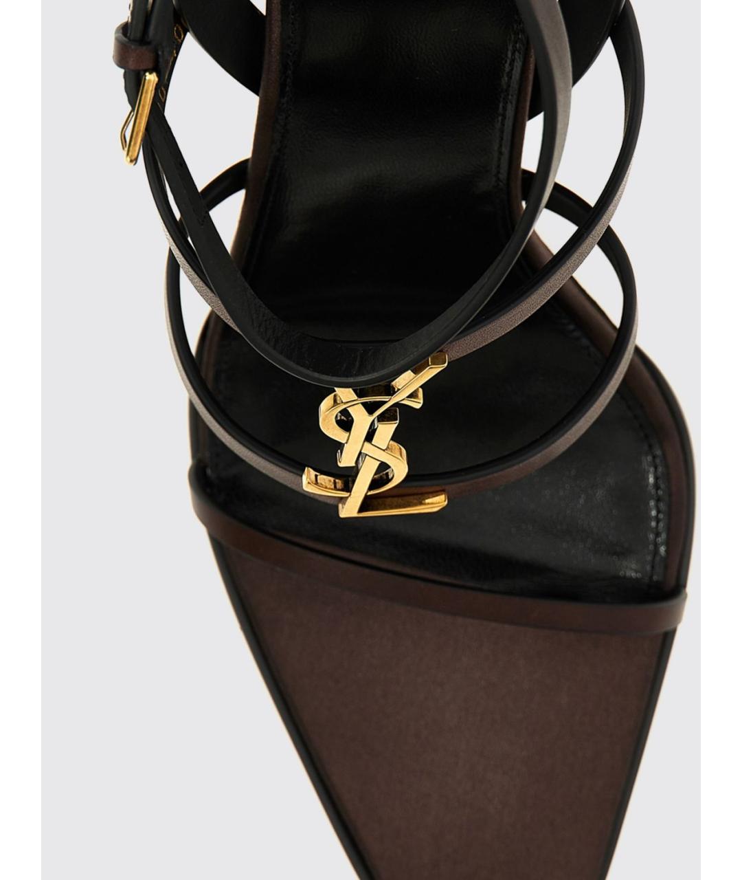 SAINT LAURENT Коричневые босоножки, фото 4