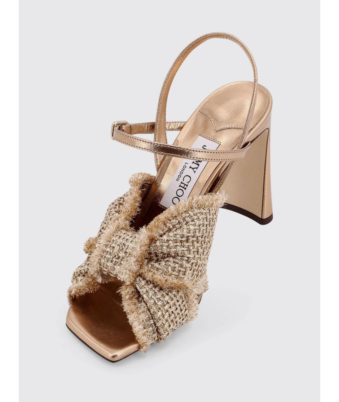 JIMMY CHOO Золотые босоножки, фото 4
