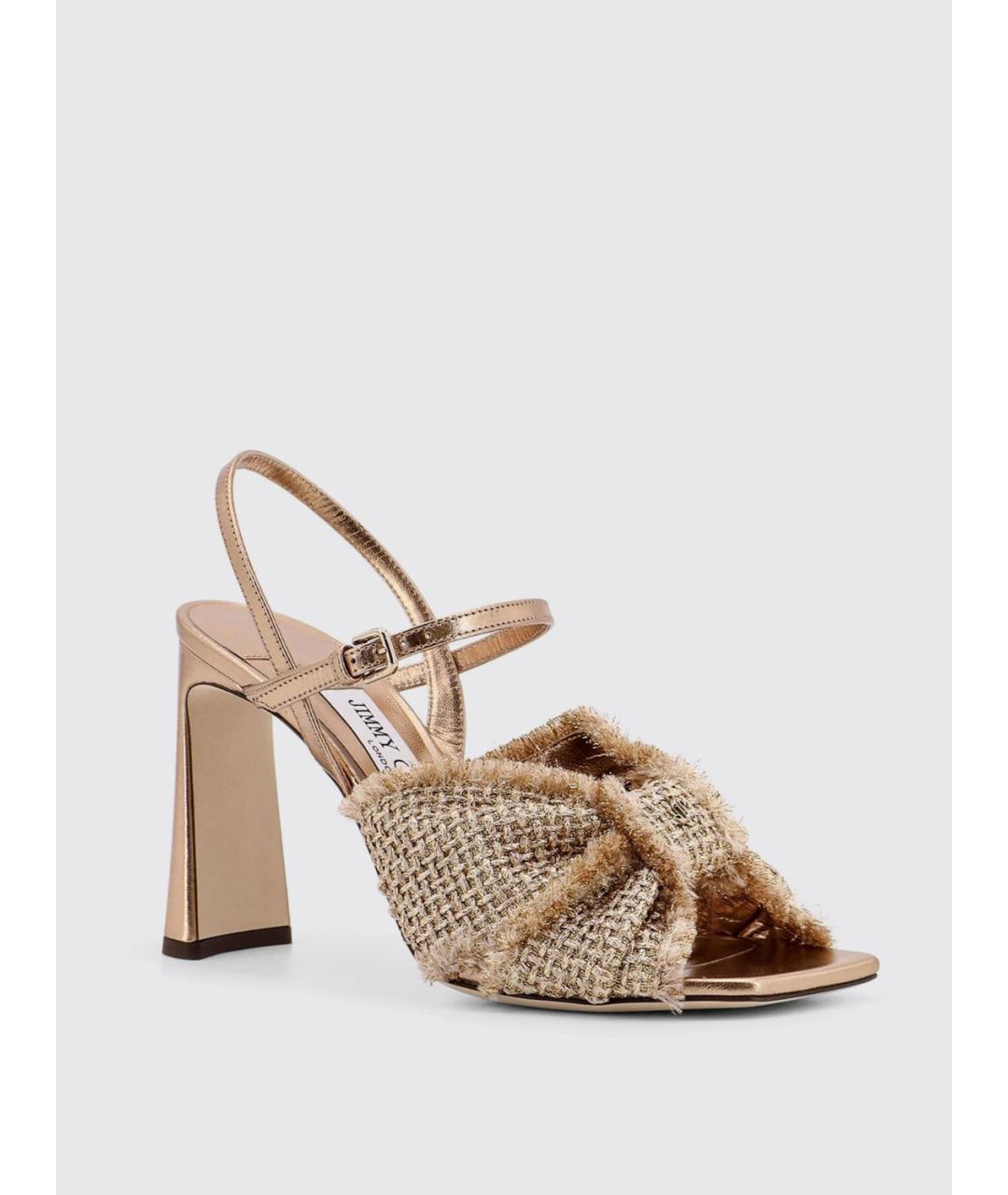 JIMMY CHOO Золотые босоножки, фото 2
