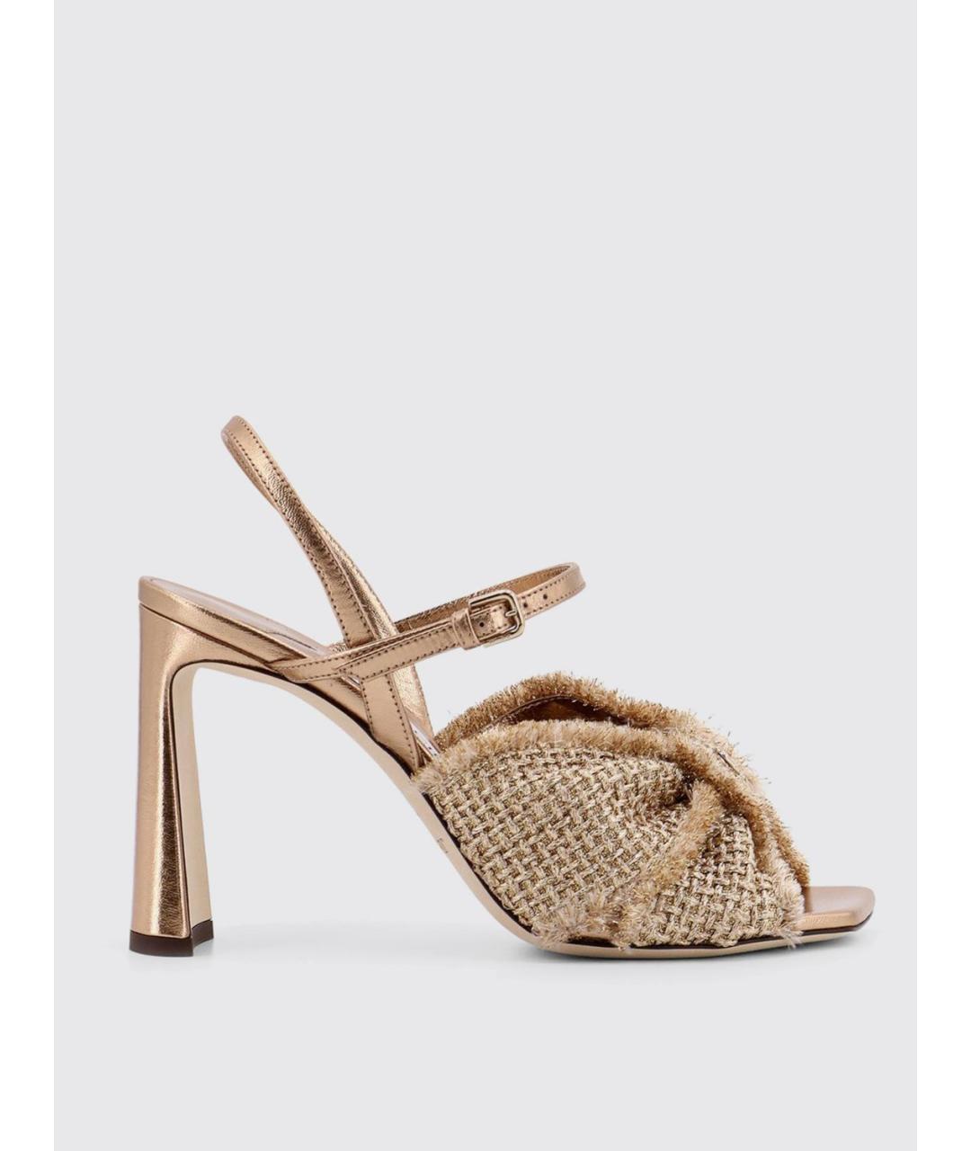 JIMMY CHOO Золотые босоножки, фото 5