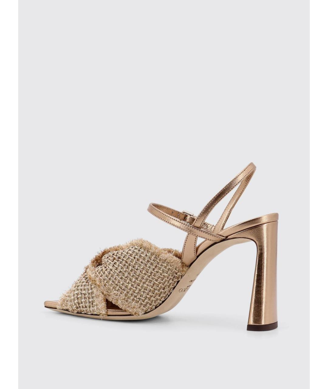 JIMMY CHOO Золотые босоножки, фото 3
