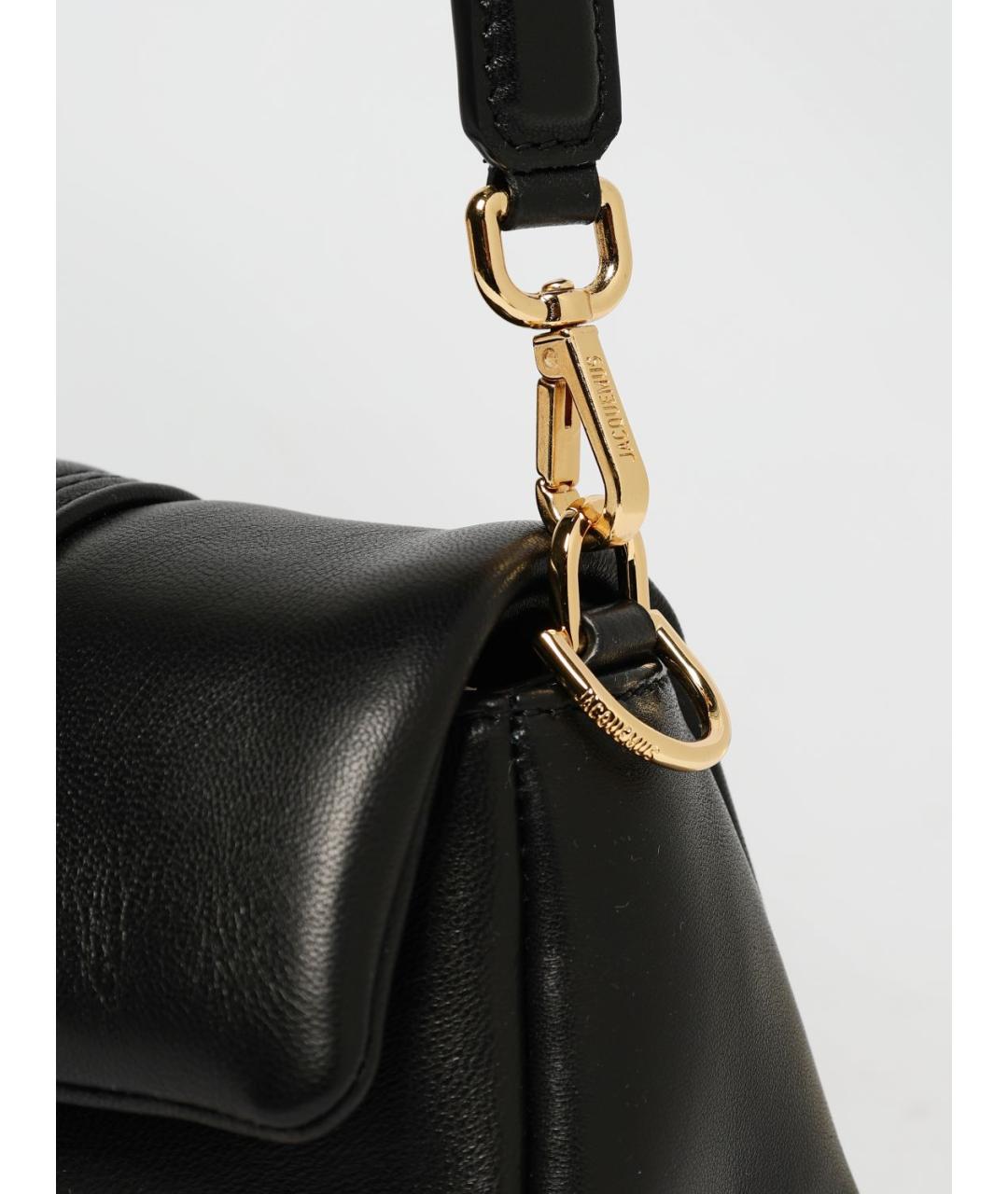 JACQUEMUS Черная кожаная сумка через плечо, фото 4