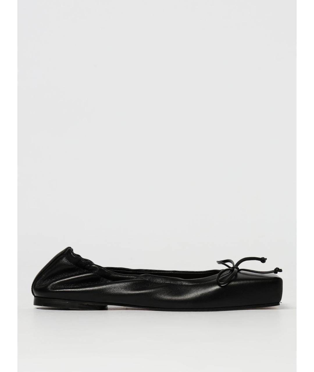 JACQUEMUS Черные кожаные балетки, фото 5