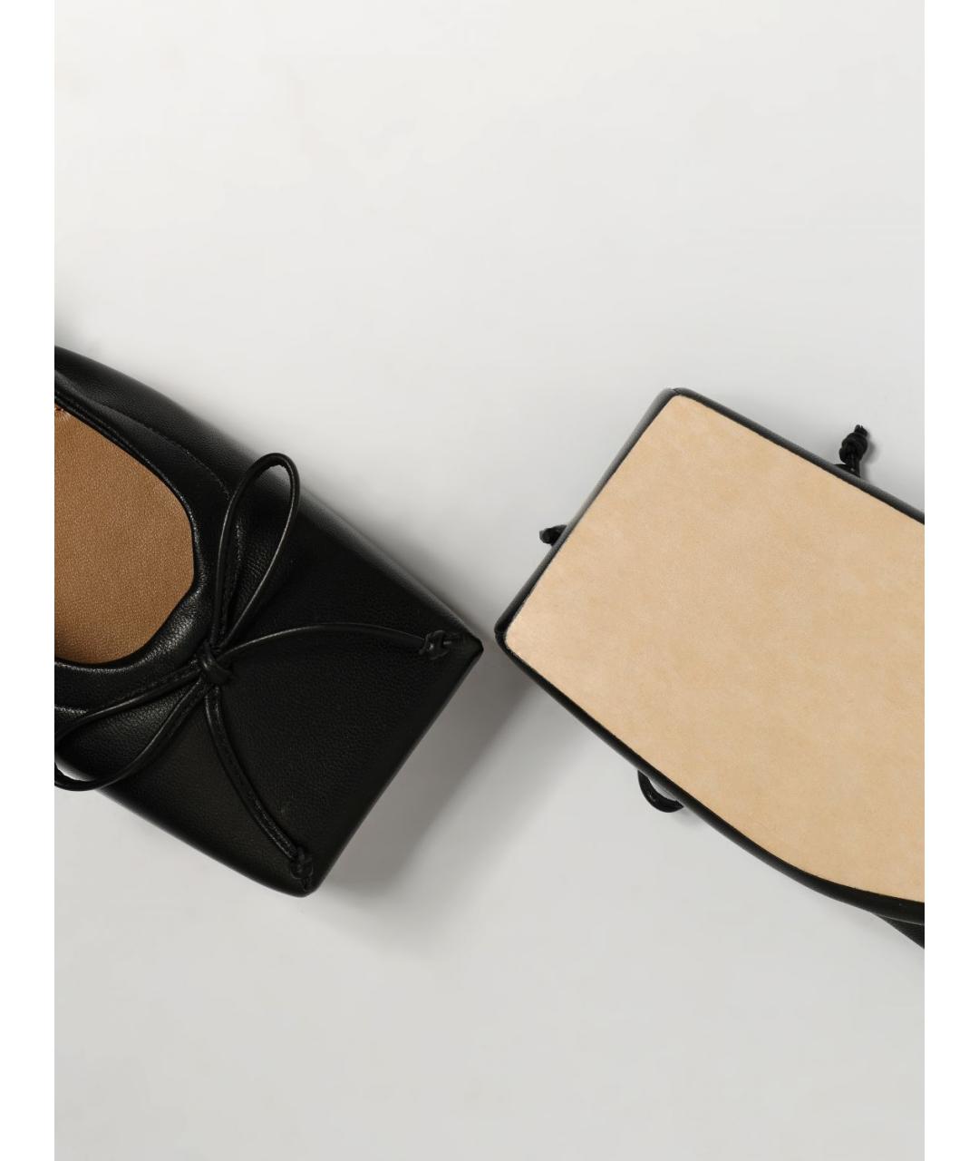 JACQUEMUS Черные кожаные балетки, фото 4